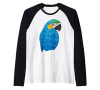 Macaw Parrot Bird Ara Ararauna Camiseta Manga Raglan