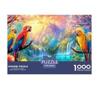 Macaws Frente a un Salto de Agua en un Bosque Vibrante Puzzle De 1000 Piezas el Loro Perfecto Regalo para Niños, Niñas, Hombres Y Mujeres 38x26cm/1000pcs
