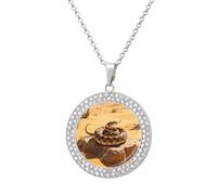 maccbn Collar de diamante de serpiente de cascabel en espiral para mujer, collar conmemorativo para pareja, cadena de aleación de 20 pulgadas, collar con colgante de foto personalizada para cumpleaños