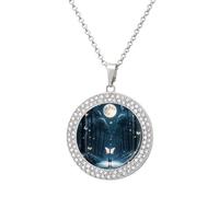 maccbn Collar de diamantes de fantasía con luz negra para mujer, collar conmemorativo para pareja, cadena de aleación de 20 pulgadas, collar con colgante de foto personalizada para cumpleaños