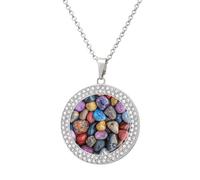 maccbn Collar de diamantes de piedras y rocas para mujer, collar conmemorativo para pareja, cadena de aleación de 20 pulgadas, collar con colgante de foto personalizada para cumpleaños, aniversario