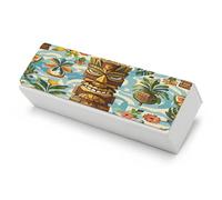 maccbn Estuche rígido para gafas Aloha Tiki vintage con paño de limpieza de lentes de microfibra de piel sintética, bolsa de almacenamiento a prueba de salpicaduras, organizador para viajes, deportes