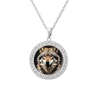 maccbn Hungry Like A Wolf - Collar de diamantes para mujer, collar conmemorativo para pareja, cadena de aleación de 20 pulgadas, collar con colgante de foto personalizada para cumpleaños, aniversario