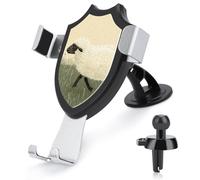 maccbn Soporte universal 3 en 1 para teléfono de coche, ventosa ajustable, soporte para teléfono celular de oveja dibujada a mano con clip de gancho de metal para ventilación, parabrisas, salpicadero
