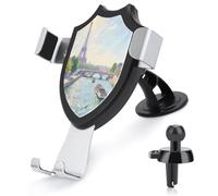 maccbn Soporte universal 3 en 1 para teléfono de coche, ventosa ajustable, torre Eiffel en París, soporte para teléfono celular con clip de gancho de metal para ventilación, parabrisas, salpicadero