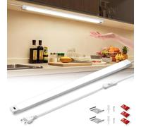 Macchiatto Reglette LED Cuisine 55cm, Détecteur de Mouvement Intérieur Sans Contact, Éclairage LED Sous Meuble Cuisine 4000K, Lumière Adjustable 8%-100%, Installation Fixe avec Vis