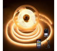 Macchiatto Tira de luces LED COB de 5 m, luz blanca cálida, 3000 K, 640 LED, regulable, CRI90+, COB LED, sin puntos, flexible para TV, retroiluminación, dormitorio, cocina, armario