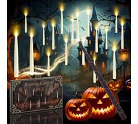 Macchiatto Velas Flotantes LED con Control Remoto, 20 Unidades, Luz Parpadeante Segura sin Llama, Decoración Mágica para Halloween Navidad Fiesta