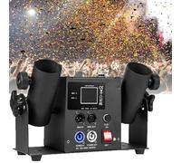 Macchina Per Coriandoli Elettronica Macchina lanciacoriandoli professionale, 2 colpi, doppio colpo, streamer elettrico DMX/remoto per DJ, feste, matrimoni, palcoscenici, concerti, spettacoli, Natale
