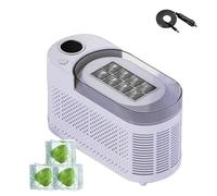Macchina per il ghiaccio portatile da banco, mini macchina per il ghiaccio compatta con cavo di alimentazione per auto, 8 cubetti in 10 minuti, doppia modalità di produzione del ghiaccio per casa e