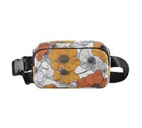 Macedonia del Norte Amapola Belleza Flores Moda Cruzada Bolsa de Cinturón para Pequeños Hombres de Negocios Mini con Correa Ajustable para Viajes, Compras Correr Bolsas de Cintura para Mujer,