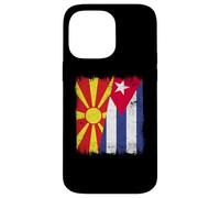 Macedonia del Norte Cuba Media Bandera Macedonia Herencia Cubana Carcasa para iPhone 14 Pro MAX