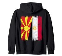 Macedonia del Norte Egipto Media Bandera Patrimonio Egipcio Macedonia Sudadera con Capucha