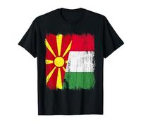 Macedonia del Norte Italia Media Bandera Orgulloso italiano macedonio Camiseta