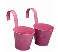 Maceta 2er Fucsia 16cm Con Soporte Moderno Galvanizado Jardín Plantas Primavera