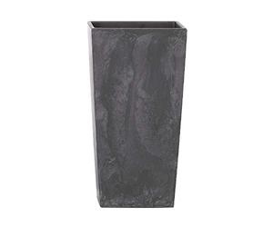 Maceta Alta 11,4 L Prosperplast Urbi Square Effect de plástico con depósito en Color Antracita, 37,5 (Alto) x 19,5 (Ancho) x 19,5 (Profundo) cms