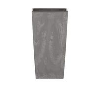 Maceta alta 11,4 l prosperplast urbi square effect de plástico con depósito en color gris claro, 37,5 (alto) x 19,5 (ancho) x 19,5 (profundo) cms