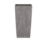 Maceta Alta 35 L Prosperplast Urbi Square Effect de plástico con depósito en Color Gris Claro, 55 (Alto) x 29,5 (Ancho) x 29,5 (Profundo) cms