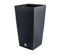 Maceta Alta Cuadrada 19 L Prosperplast Rato Square de plástico con depósito en Color Antracita, 45 (Alto) x 24 (Ancho) x 24 (Profundo) cms