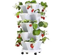 Maceta apilable de 6 niveles, torre de jardín vertical para uso en interiores y exteriores, perfecta para cultivar verduras, hierbas y suculentas, maceta que ahorra espacio