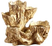 Maceta Artificial de Resina con Forma de Tronco de Madera Flotante para suculentas, con Orificio de Drenaje, Maceta para Cactus, Ideal para Interiores, Exteriores, hogar, Oficina o Patio.