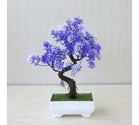 Maceta artificial estilo bonsái para aquellos que aprecian los diseños florales sin mantenimiento (morado)