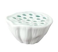 Maceta artística con forma de vaina de loto chino para accesorios de fotos, color verde césped, 13,5 x 12 x 7 cm