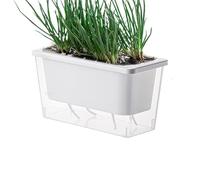 Maceta automática - Maceta rectangular de riego, diseño minimalista moderno, cajas de jardín, contenedor de flores para el hogar, balcón, jardín, cultivo de hierbas, suculentas, plantas decorativas