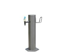 Maceta autónoma de acero inoxidable con llave bloqueable para riego y riego al aire libre, 50 x 20,5 cm, accesorio de jardín duradero