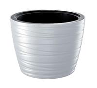 Maceta baja con deposito 48l maze de plastico en color blanco 47,5 (largo) x 47,5 (ancho) x 34,9 (alto) cm