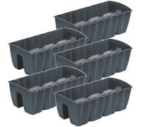 Maceta balcón 18L pack 5 antracita Maclean para barandilla modelo DCRO600