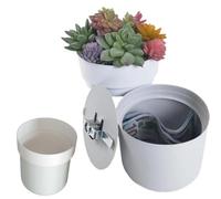 Maceta Caja Fuerte Oculta Con Llave, Resistente Al Agua | Caja Fuerte Secreta Para Interior/exterior, Dinero, Joyas, Llaves, Anillos Y Relojes(White)