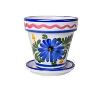 Maceta ceramica flor 22x22 cm