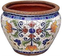 Maceta Clásica Europea De Mosaico Grande, Maceta De Cerámica Pintada A Mano, Jarrón Para Bonsái, Maceta Para Jardín, Villa, Pasillo, Decoración Paisajística, Hogar, Balcón, Terraza, Unicolor, Mediano