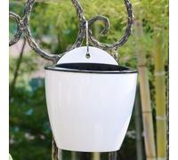 Maceta colgante con sistema de riego automático, perfecta para viajeros y jardineros ocupados (110#blanco)