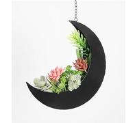 Maceta colgante de luna para decoración de habitación, suculentas, plantas de aire, cactus, artificiales, plantas artificiales, macetas de metal rústicas, regalos para mujeres, cumpleaños, guardería