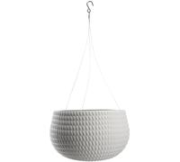 KADAX Macetero colgante con cadena y gancho, maceta colgante para flores de rancho, maceta con inserción, protección para plantas interior y exterior (diámetro 32 cm, gris claro)