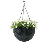 Maceta colgante para flores Samui (Dimensiones externas (Ø x Al): 35 x 22 cm, Plástico, Antracita)