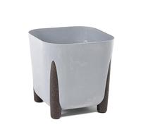 Maceta con Drenaje de Agua, Ancho 21 cm, 6 l, Maceta Moderna con Patas Elegantes, Maceta de plástico para Interior y Exterior, Aspecto de hormigón, Color Gris