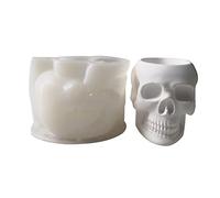 Maceta con forma de calavera 3D, molde de silicona para jabón, resina epoxi, molde de fundición para cera hecha a mano, decoración del hogar, manualidades