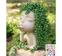 Maceta con forma de cara de ni a COMODID para plantas de interior y exterior, con orificio de drenaje. Maceta con forma de cara de ni a, de resin