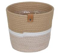 Maceta con interior de plástico Gerard (Dimensiones externas (Ø x Al): 18 x 15 cm, Materiales naturales, Beige)