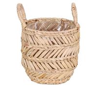 Maceta con interior de plástico Kenai (Dimensiones externas (Ø x Al): 23,5 x 23 cm, Materiales naturales, Natural)