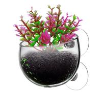 Maceta con ventosa, maceta viva para acuario, maceta acuática, taza de acuario, maceta viva, camarón rojo, plantas vivas, soporte para pecera