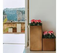 Maceta cuadrada de resina 40x40 Cm alta 80 cm en varios colores mod. Cube Top