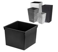 Maceta cuadrada intercambiable de 22 x 22 cm, color negro, 8 l, para macetas Prosperplast de 42 cm de altura, facilita el control del contenido de agua en la maceta