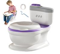 Maceta de aprendizaje para niños pequeños, inodoros de aprendizaje de limpieza realistas,Maceta antisalpicaduras para niños - Herramienta de aprendizaje de limpieza con botón de caza de e