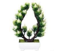 Maceta de árbol de acacia de seda 25cm Flor falsa realista (rojo)