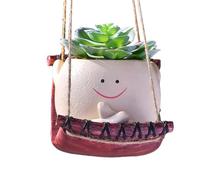 Maceta de Balancín Colgante para Plantas,Contenedor Colgante Decorativo y Transpirable | Maceta Para Plantas Y Flores De Interior Y Exterior - Para De Interior Orquídea Bonsái Cactus Monstera