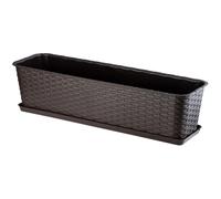 Maceta de balcón KADAX con base, jardinera, caja de balcón, 60 cm, marrón